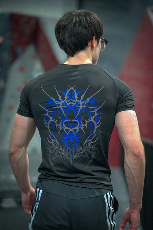 Fearless Tribal Short Sleeve Compression (Blue Version)